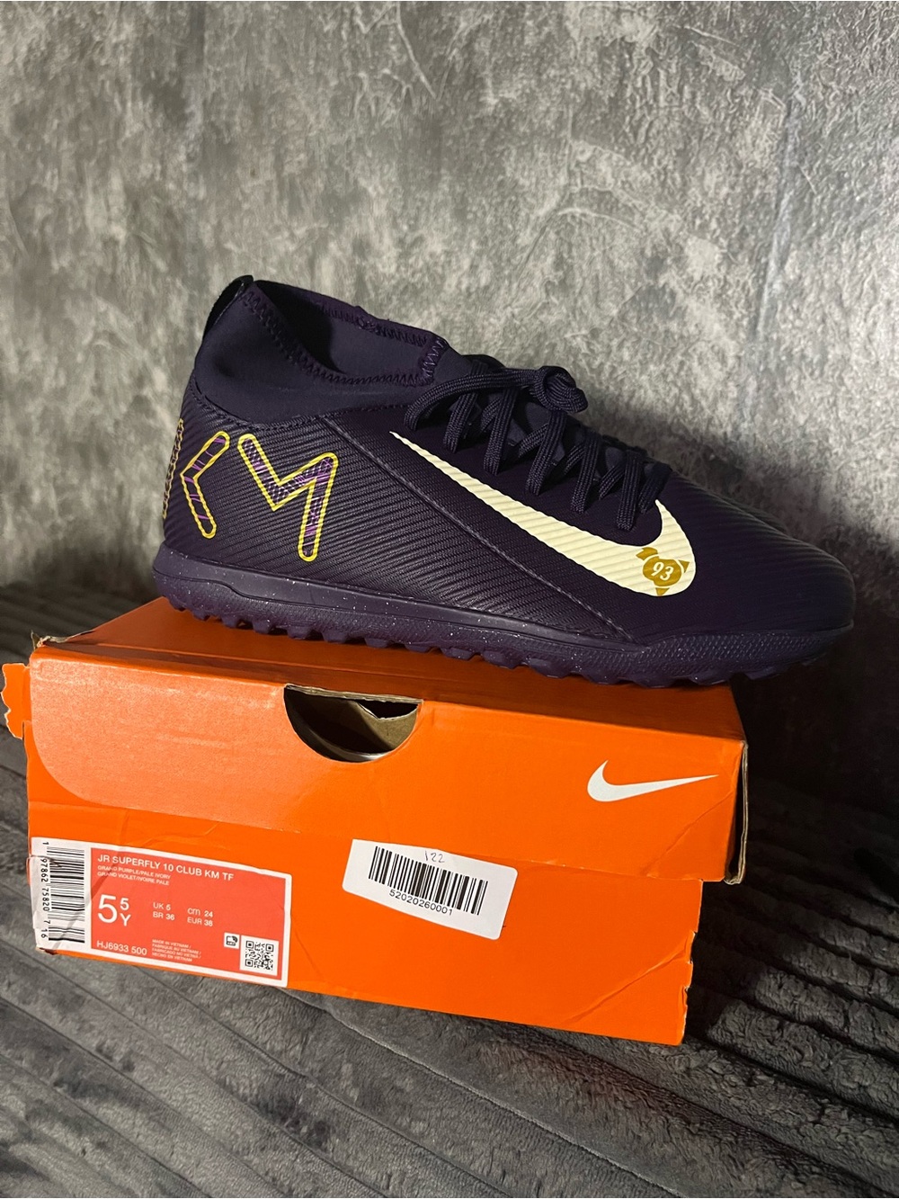 Nike Mercurial Superfly 10 Club KM TF Mbappe Youth 5.5Y Purple NEW